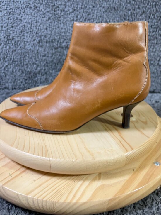 Cole Haan Shoes - Cole Haan Country Boots Womens 9.5 Brown Leather Kitten Heel Pointed Toe Italy